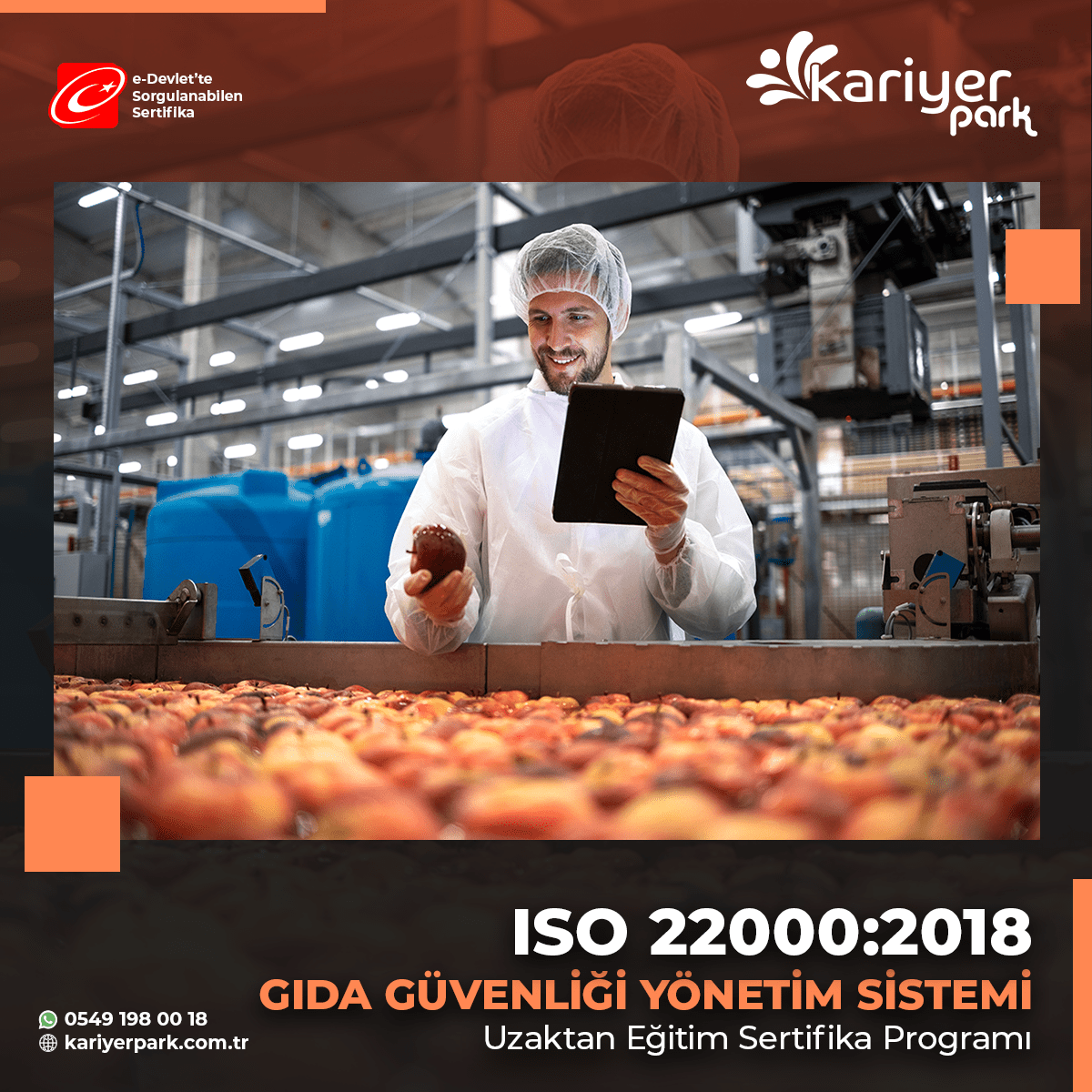 ISO 22000:2018 Gıda Güvenliği Yönetim Sistemi Eğitimi Sertifikası